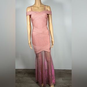 Pink Bandage Mermaid Gown Prom Dress